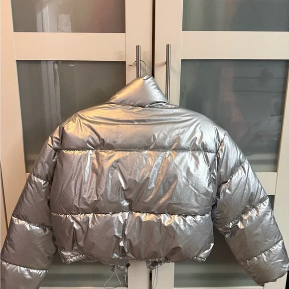 Silver Puffer Jacket - Picture 2 of 2